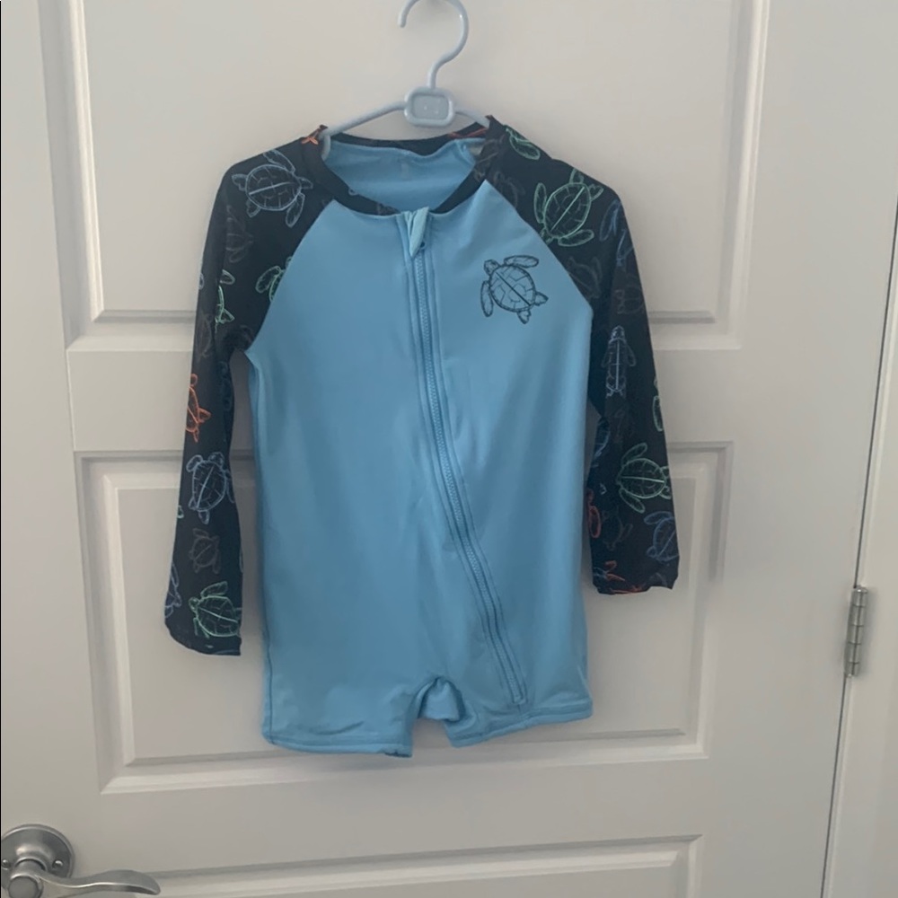 Tag Blue and Black Rashguard Swim Top
